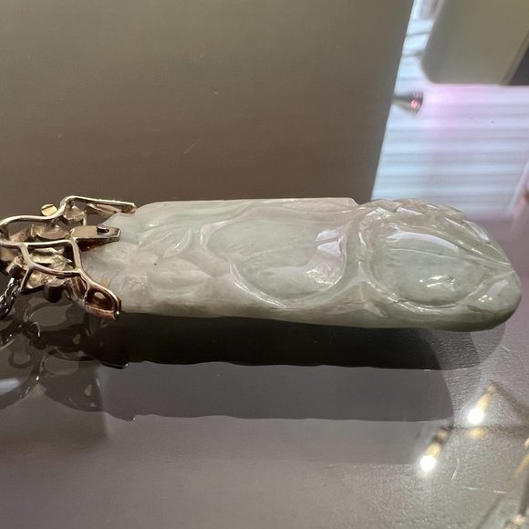 Jade Pendant w/ Silver Necklace! - Picture 6 of 15
